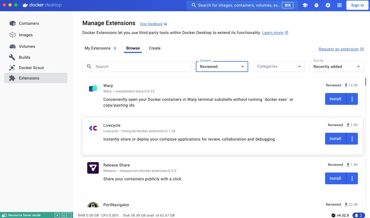 Marketplace de extensiones