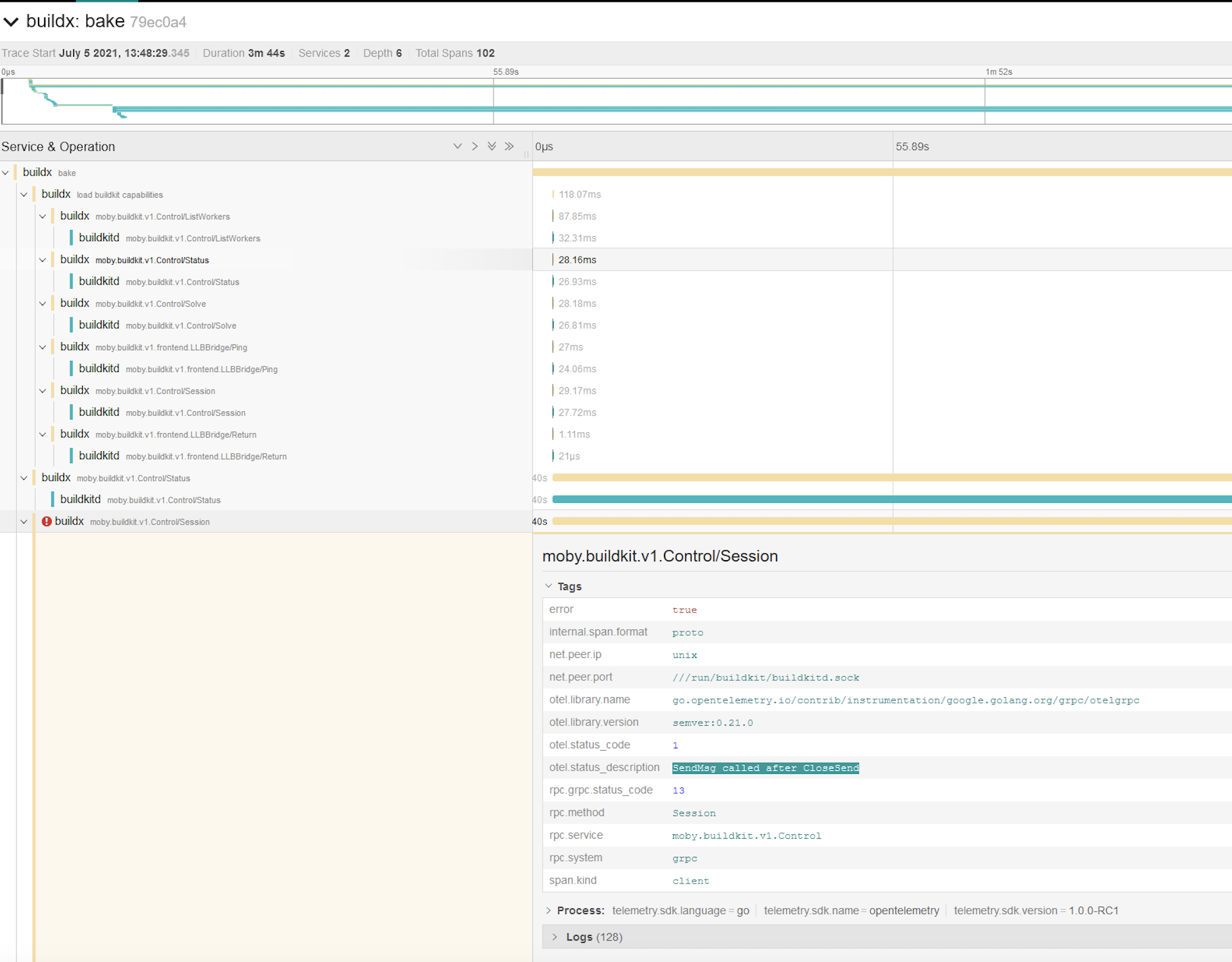 Bake de Buildx con OpenTelemetry