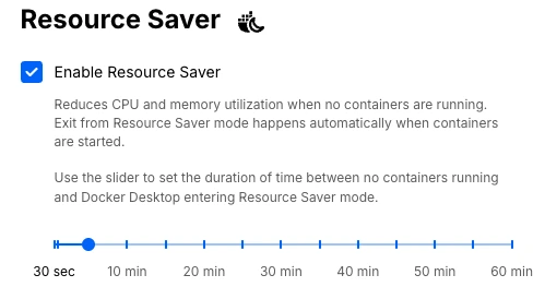 Configuración de Resource Saver
