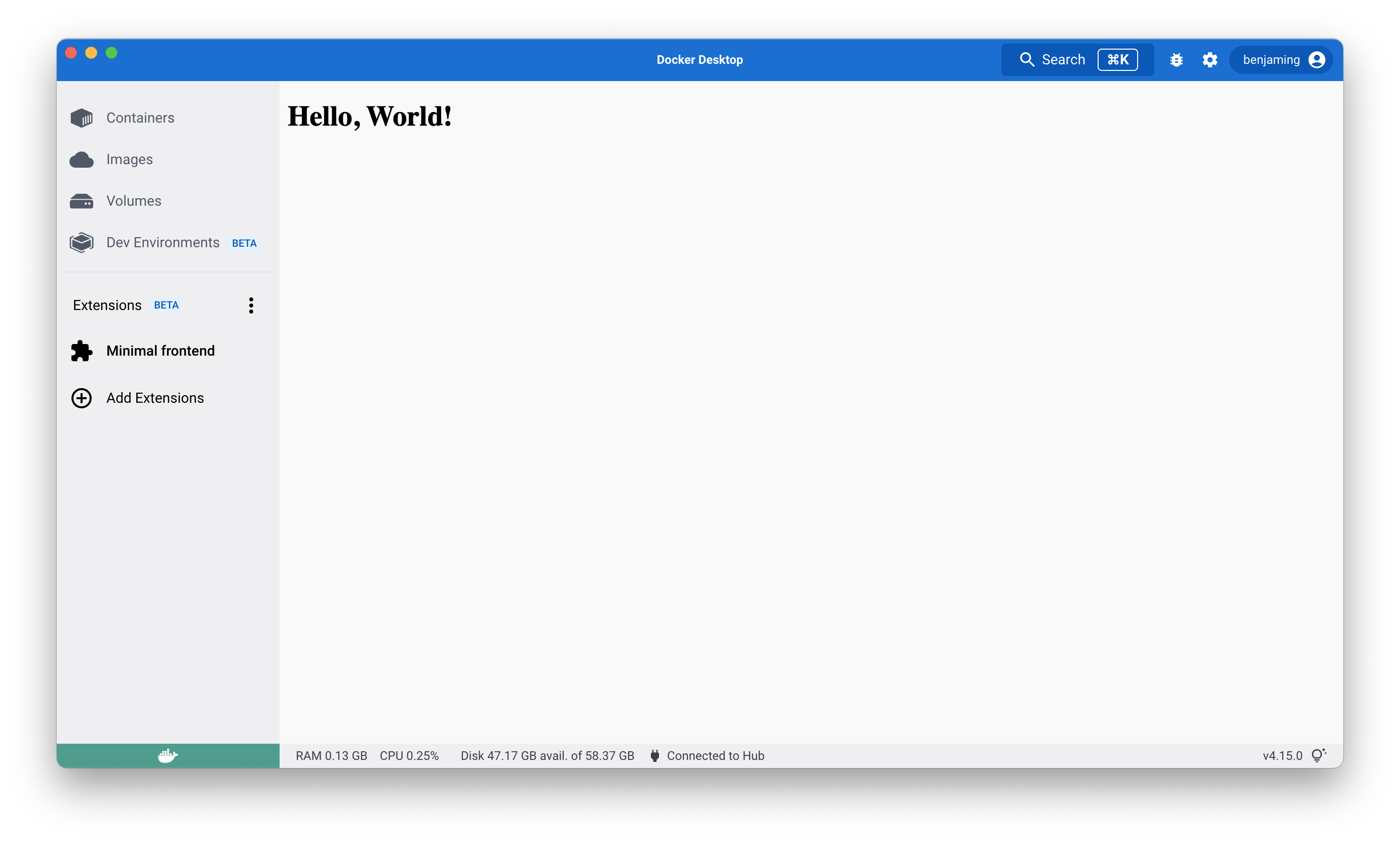Extensión frontend mínima