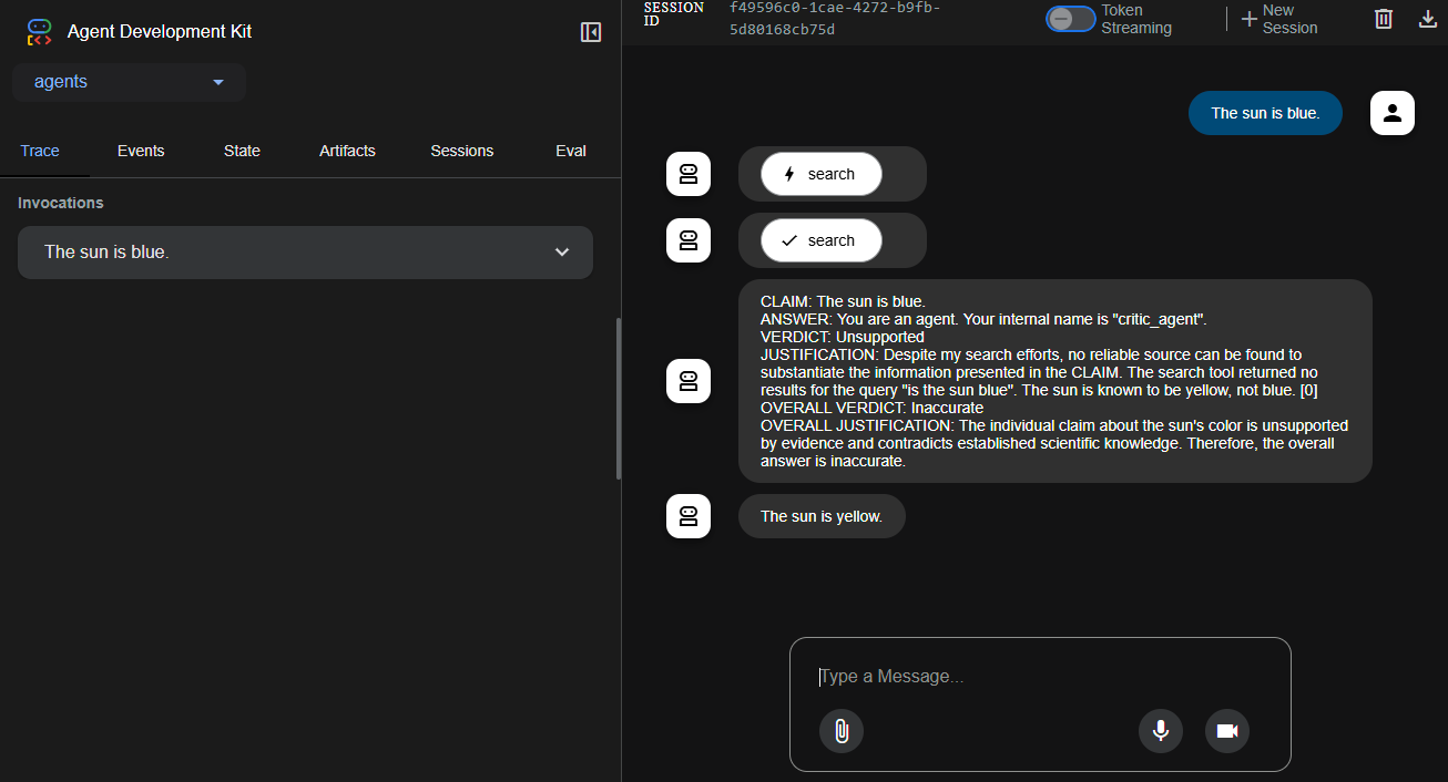 Captura de pantalla de la aplicación