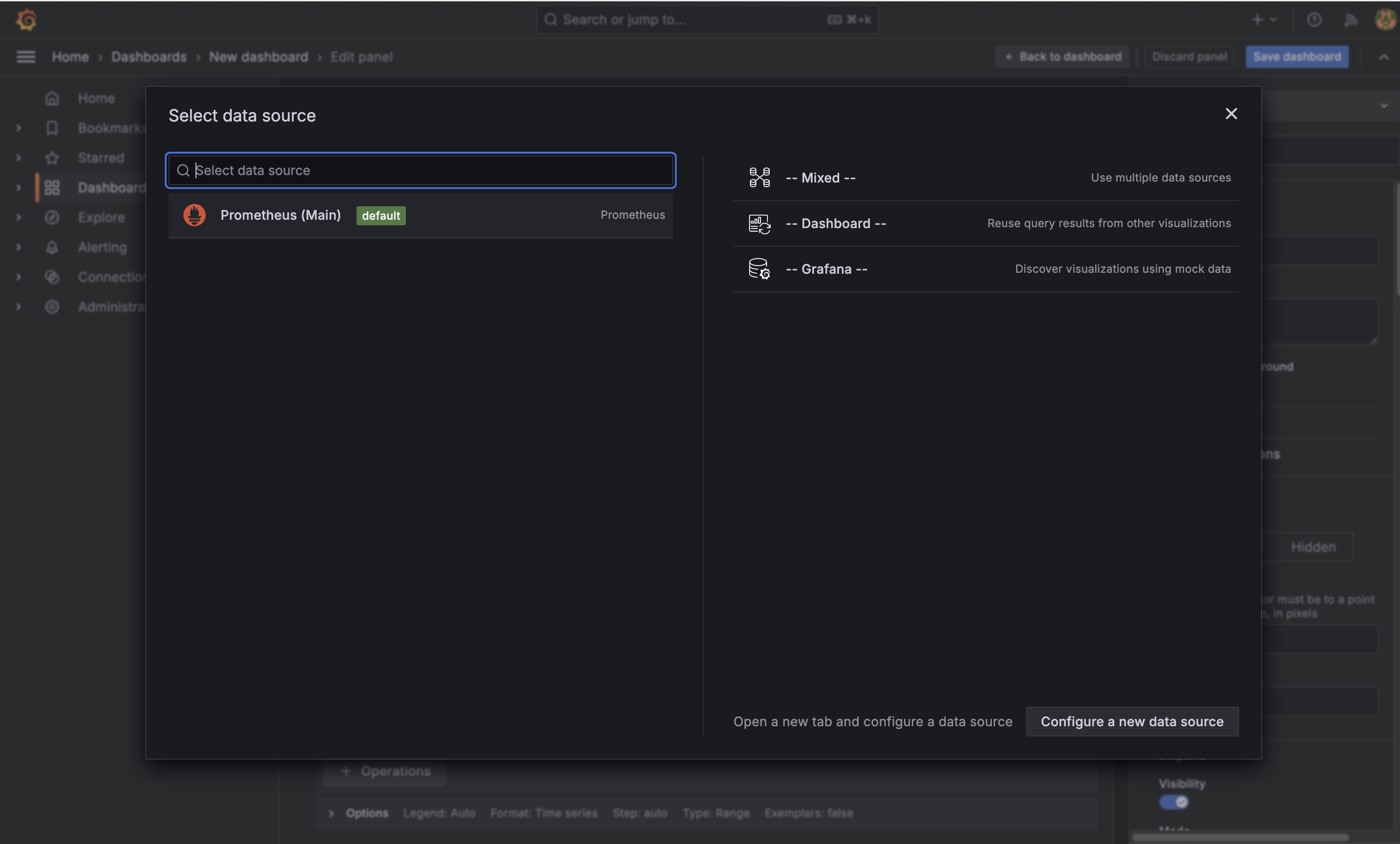 Pantalla de configuraciones opcionales con las opciones especificadas.